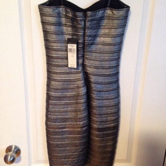 NEW!! Women's BCBG Gunmetal Banded Tube Dress - Picture 4 of 6